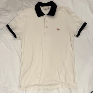 MAISON KITSUNE Cream Polo with Black Trim